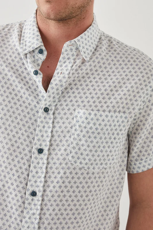 CARSON SHIRT - DIAMOND GEO CREAM