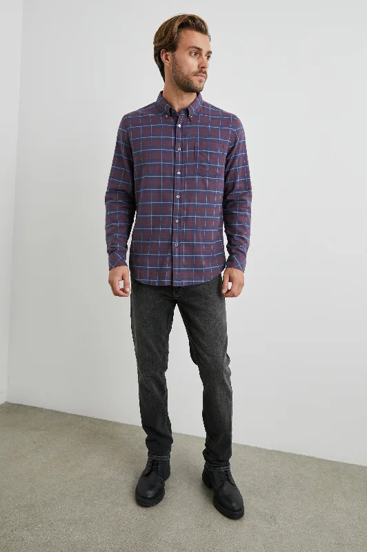 REID SHIRT - DEEP BLUE CRIMSON MELANGE