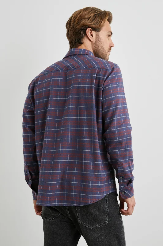 REID SHIRT - DEEP BLUE CRIMSON MELANGE