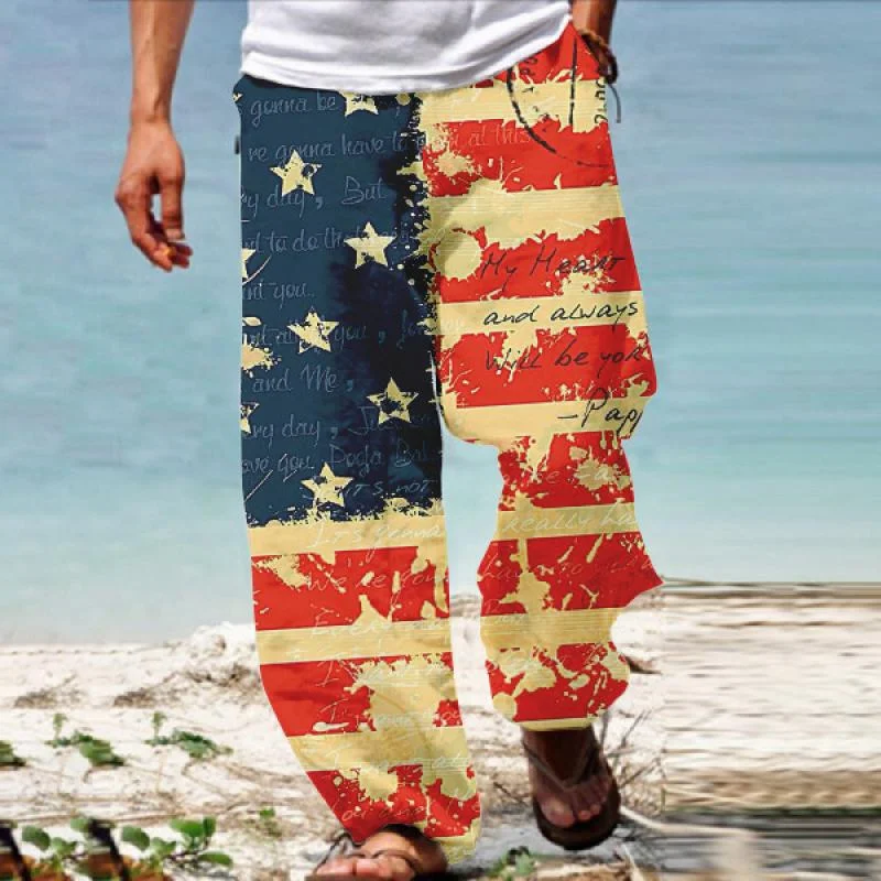 mens-casual-flag-print-independence-day-loose-pants-78870763m