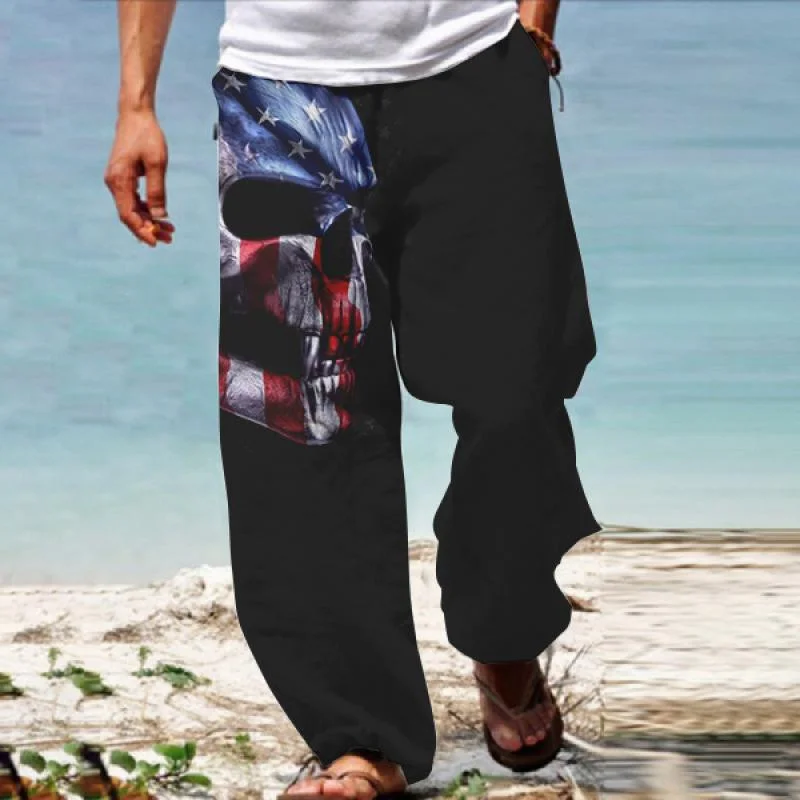 mens-casual-flag-print-independence-day-loose-pants-78870763m