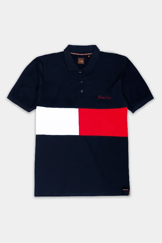 ebony-blue-with-white-and-jasper-red-colour-block-pattern-premium-cotton-pique-polo-ag ebony-blue-with-white-and-jasper-red-colour-block-pattern-premium-cotton-pique-polo-ag